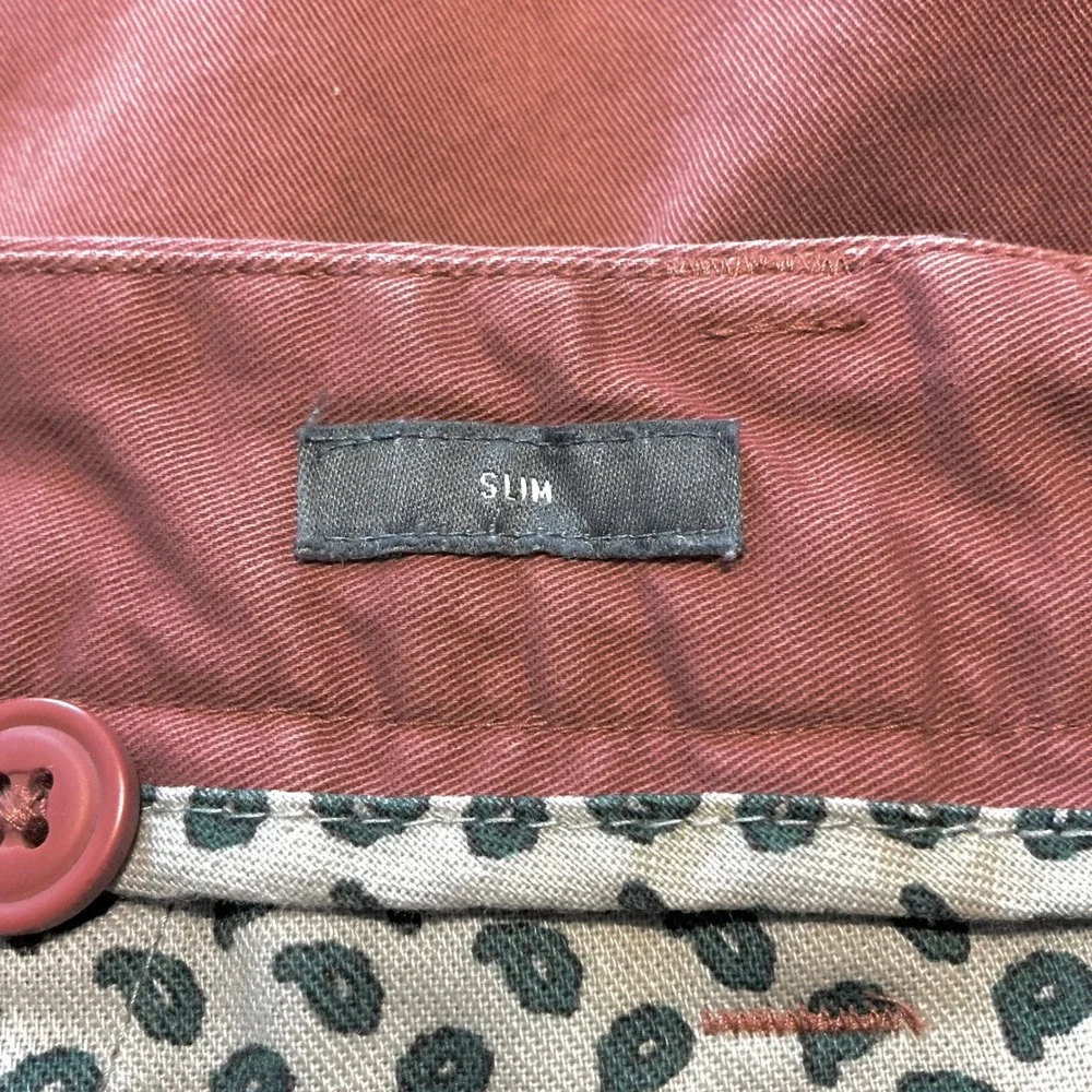 Bonobos Men's 34x34 Slim Fit Chinos Salmon Cotton Flat Front Pants‎